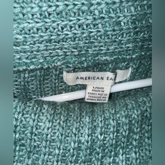 American Eagle Light Green Oversized Knit Turtleneck Sweater Size Large - Picture 2 of 5